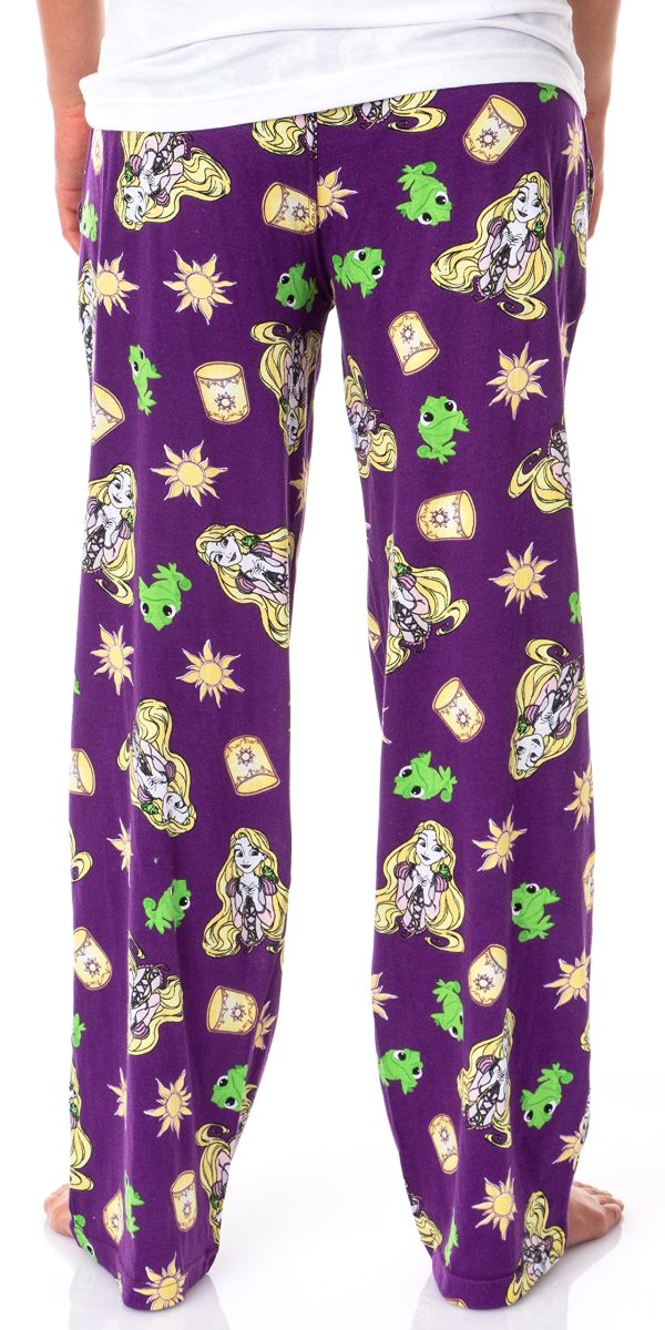 Disney Tangled Adult Rapunzel Pascal and Lanterns Pajama Lounge Sleep Pants for Men and Women