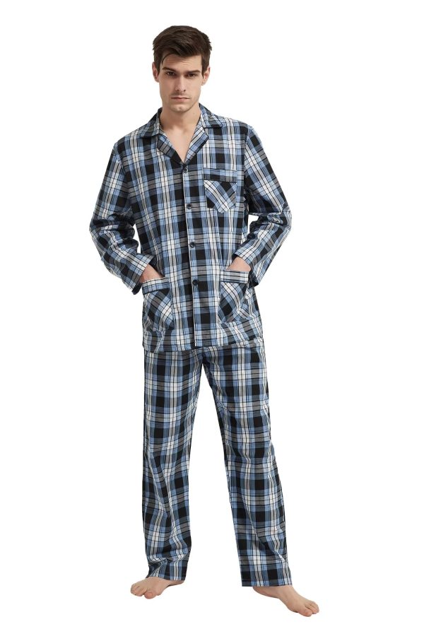 cotton pajama set for men 100% cotton pajamas soft PJS