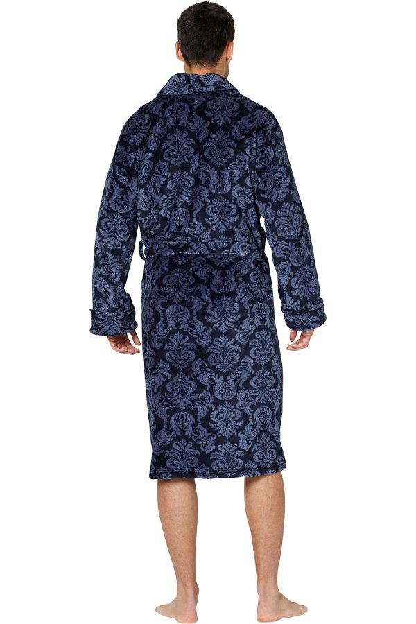 Men's Paisley Corel Robe, Navy