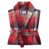Mens Robe -Soft Microfiber Flannel Bathrobe for Unisex??Scottish Plaid Robe with Shawl Collar Lightweight Robe for Men