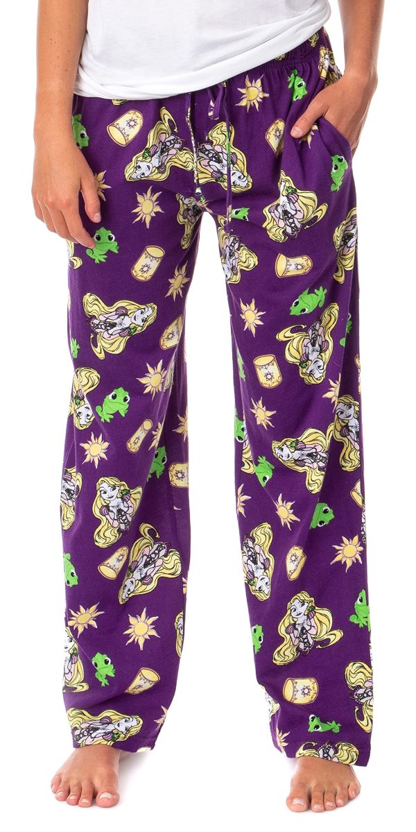 Disney Tangled Adult Rapunzel Pascal and Lanterns Pajama Lounge Sleep Pants for Men and Women