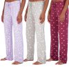 3 Pack: Women’s Ultra-Soft Comfy Pajama Lounge Pants Sleepwear (Available in Plus Size)