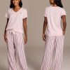 Pajama Sets for Women 2 Piece, PJ Sets for Women with Knit Sleep Tee and Woven Pajama Pants with Pockets