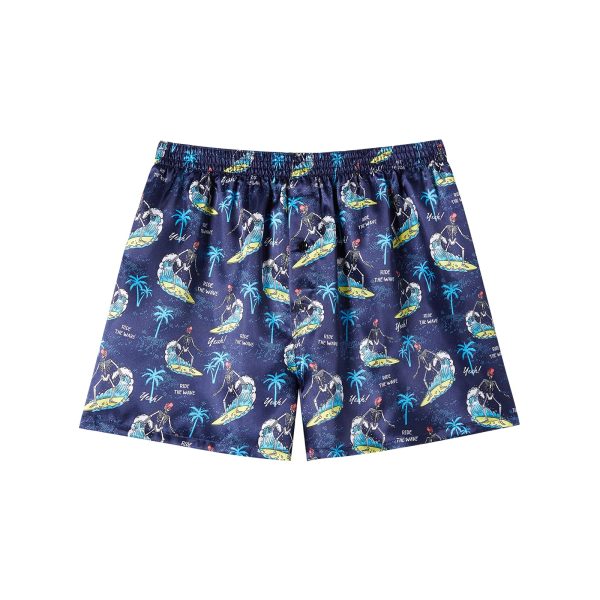 Mens Satin Boxer Shorts Pack, Silk Feeling Sleep Shorts Underwear with Button Fly, Silky Pajama Bottoms for Men