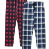 Mens Modal Pajama Pants 2 Pack Lightweight Long Bottoms Pants with Pocket Drawstring