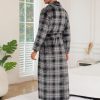 Mens Plush Fleece Robe Cozy Warm Bathrobe with Pockets