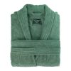 Pure Cotton Terrycloth Robe for Men,100% Cotton Bathrobe Towel with Long Sleeve Cozy Soft Plush Shawl Collar,One Size