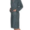 Womens Plush Bathrobe 100% Cotton Luxury Terry Shawl Bath Robe