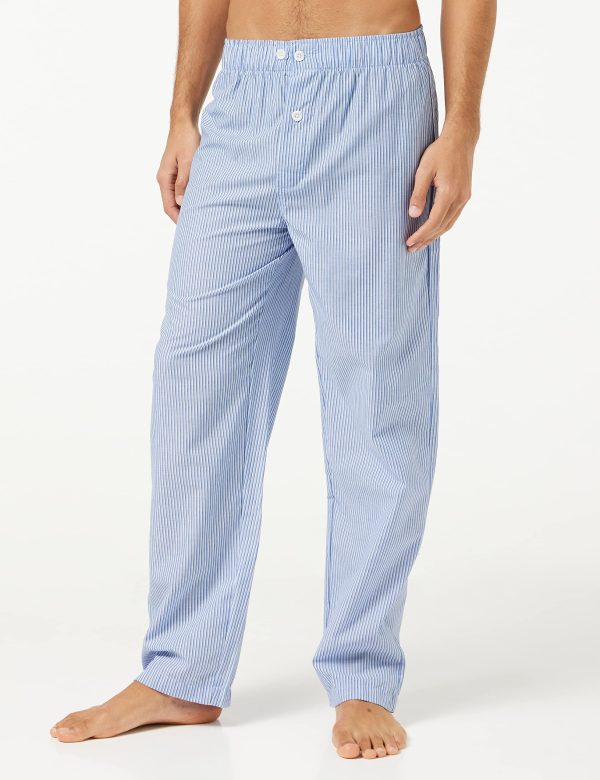 mens Broadcloth Short Sleeve Top and Long Pants Pajama Set