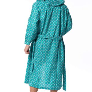 Mens Lightweight Sleep/Lounge Long Bath Robe with Hood -Premium Cotton Blend