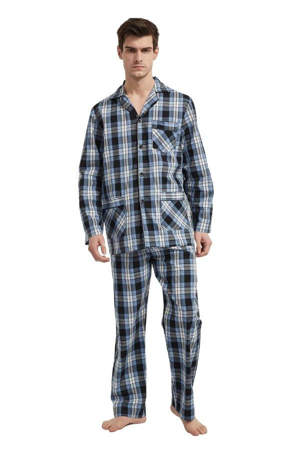 cotton pajama set for men 100% cotton pajamas soft PJS