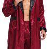 Mens Satin Robe Lightweight Silk Long Sleeve Bathrobe with Shorts Set Spa Kimono Sleepwear