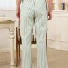 Mens 100% Cotton Pajama Pants, Soft Lightweight Striped Lounge Pj Bottoms for Men with Pockets