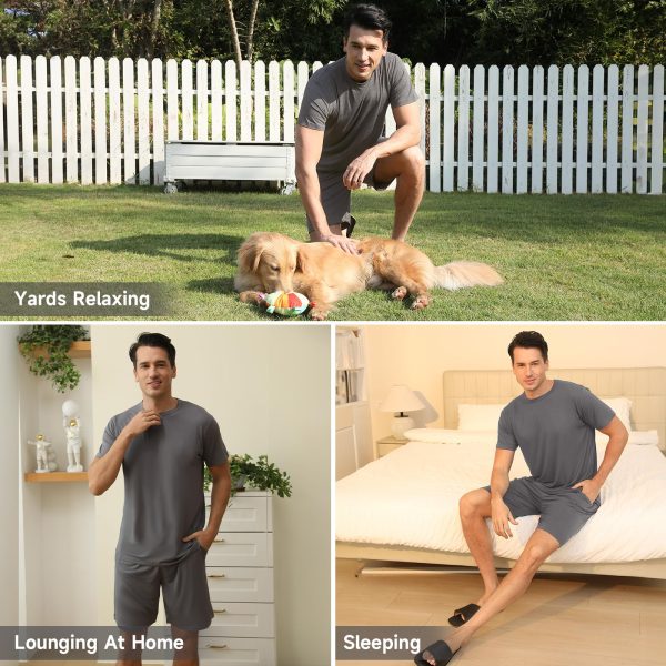 Mens Pajama Sets Shorts - Cool Pajamas Summer Pyjama PJS Loungewear Set - Pajamas Shorts PJ Sleepwear Sets for Men