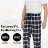 Pajama Pants for Men - 3 Pack Pajama Bottoms - Cotton Blend Flannel Plaid Lounge Pants, Comfortable PJ Pants