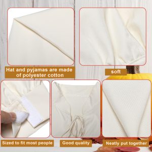 5 Pcs Funny Pajama Set for Men Includes Nightgown Men's Night Sleeping Hat Glasses Candle Holder with Candle