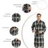 Men's Robe-Polyester Flannel Ultra-Lightweight Bathrobe for Unisex,Scottish Plaid Style Shawl Collar Bathrobe