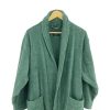 Pure Cotton Terrycloth Robe for Men,100% Cotton Bathrobe Towel with Long Sleeve Cozy Soft Plush Shawl Collar,One Size