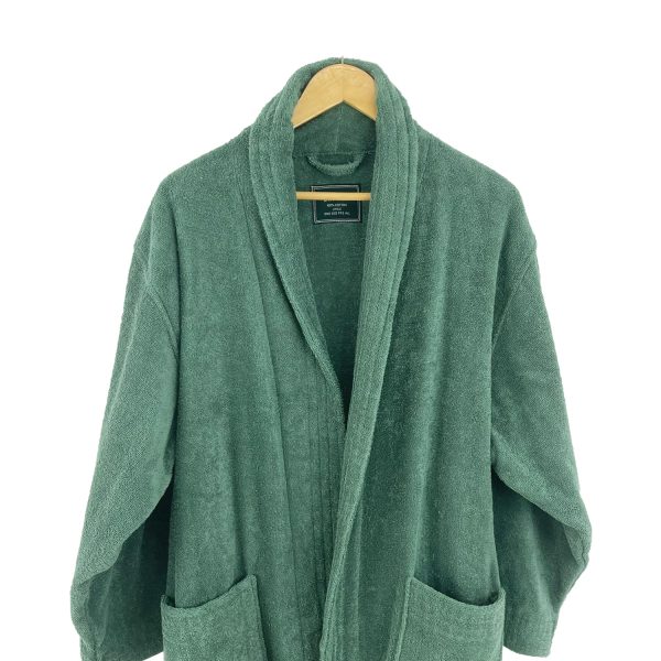 Pure Cotton Terrycloth Robe for Men,100% Cotton Bathrobe Towel with Long Sleeve Cozy Soft Plush Shawl Collar,One Size