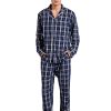 Mens Sleepwear Pajama Sets for Men Soft Comfortable Button-Down Long Sleeve Loungewear PJs