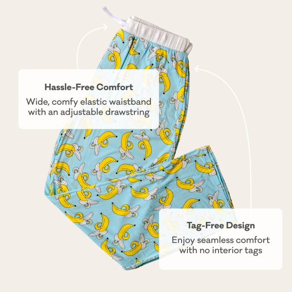 Men's Pajama Pants, Viscose Derived from Bamboo Sleep Bottoms, Lounge Pants w/Pockets, Soft PJs