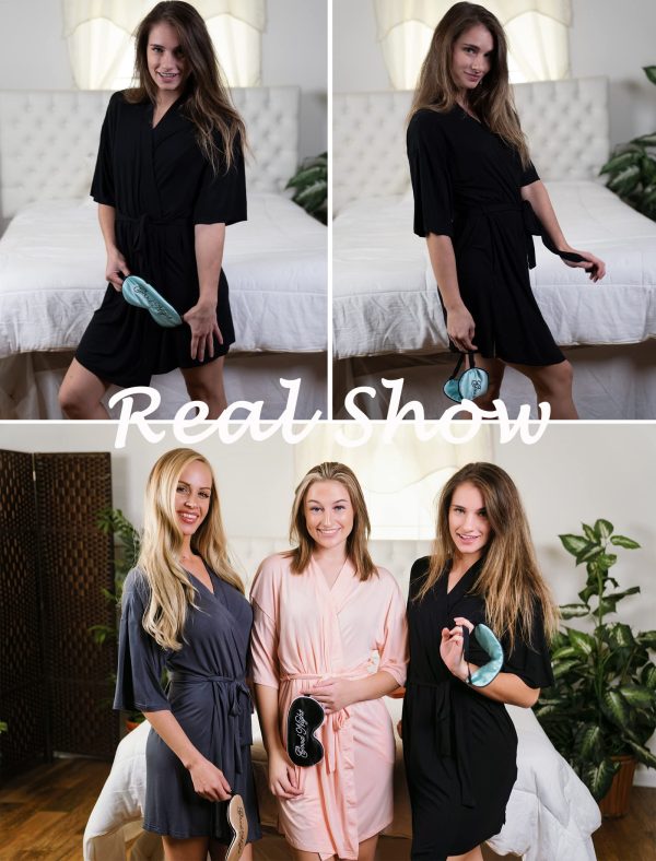 Womens Robe Lightweight Kimono Robes Short Knit Bathrobe Soft Sleepwear Ladies Loungewear