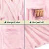 Premium Womens Plush Soft Robe Fluffy, Warm, Fleece Sherpa Shaggy Bathrobe