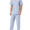 mens Broadcloth Short Sleeve Top and Long Pants Pajama Set
