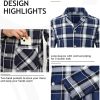 Mens Pajama Set Soft Cotton Button Down Notched Collar Pjs Long Sleeve 2 Piece Sleepwear Lounge Nightwear with Pocket
