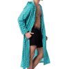 Mens Lightweight Sleep/Lounge Long Bath Robe with Hood -Premium Cotton Blend