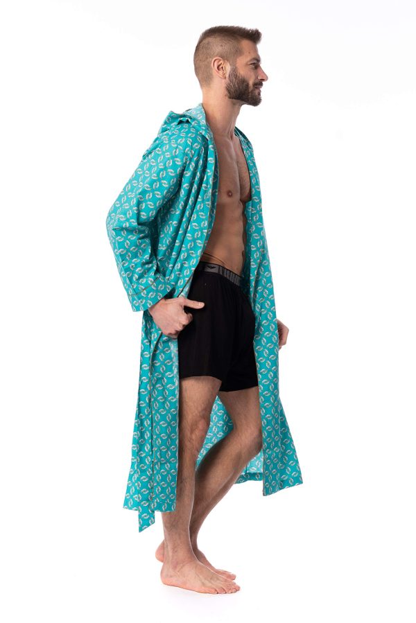 Mens Lightweight Sleep/Lounge Long Bath Robe with Hood -Premium Cotton Blend