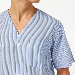 mens Broadcloth Short Sleeve Top and Long Pants Pajama Set