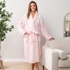 Soft Plush Women Fleece Robe, Cozy Warm Bathrobe, Fuzzy Female Long Spa Robe