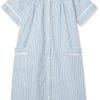 Women Calf-Length Snap Front Knit Duster House Coat Robe ??Loose-Fitting Plush Bathrobe - Short Sleeve Bath Robe