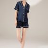 100% 19mm Short Sleeve Mulberry Silk Pajama Set Size：L