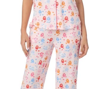 Pajamas for Women 2 Piece Set - Recycled Poly Jersey Notch Collar Short  Size：M