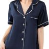 100% 19mm Short Sleeve Mulberry Silk Pajama Set Size：L