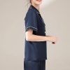 100% 19mm Short Sleeve Mulberry Silk Pajama Set Size：L