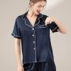 100% 19mm Short Sleeve Mulberry Silk Pajama Set Size：L