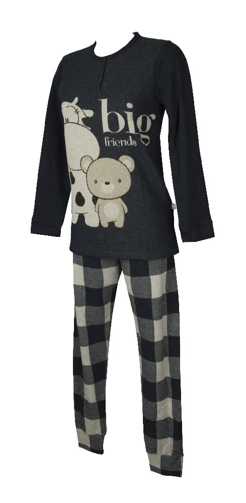 Winter Pajamas Soft and Warm Long Sleeve Henley Neck Article 15677, 2162 Scottish blu, Small