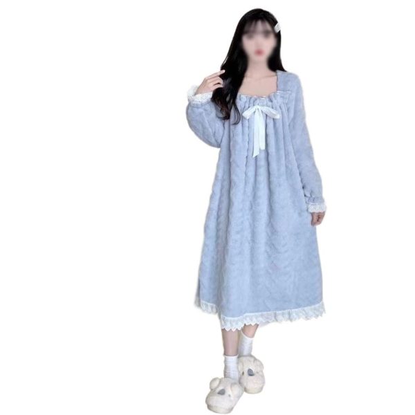 CSCDD Winter gown coral velvet women's pajamas velvet thickened pajamas