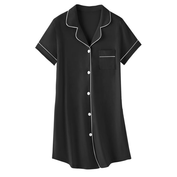 Girls Nightgown 100% Cotton Short Sleeve Button Down Pajama Ages 4-14