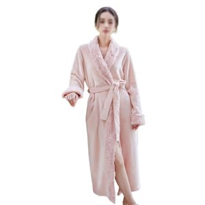 CSCDD Long Lapel Long Sleeved Pajamas For Warmth And Comfort, Home Wear, Women's Pajamas Autumn And Winter Patchwork Long Lapel
