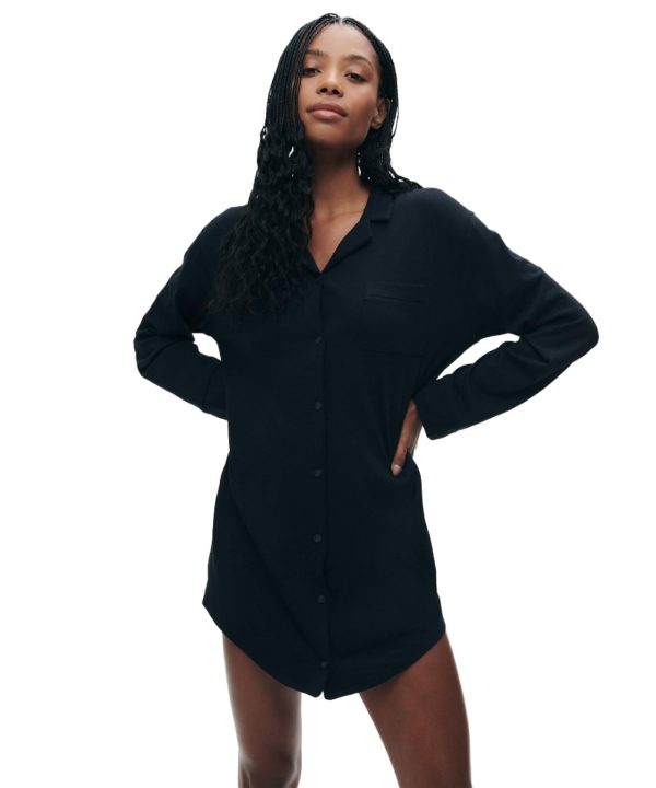 Women's Pajama Button Up Dress