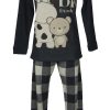 Winter Pajamas Soft and Warm Long Sleeve Henley Neck Article 15677, 2162 Scottish blu, Small
