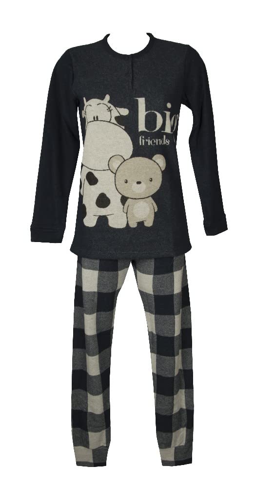 Winter Pajamas Soft and Warm Long Sleeve Henley Neck Article 15677, 2162 Scottish blu, Small