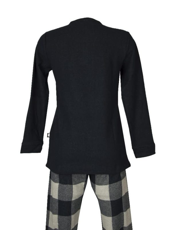Winter Pajamas Soft and Warm Long Sleeve Henley Neck Article 15677, 2162 Scottish blu, Small