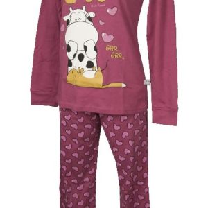 Baby Girl Pajamas Teen Girl Kids Winter Interlock Long Sleeve Henley Neck Item 32282, 2146 Fuxia, 11 Years