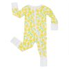 New Mother's Bundle, Includes Womens Pajama Top and Bottoms, Newborn 2-Way Zipper Pajamas, Viscose Derived from Bamboo, Lemons