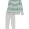 Schlafanzug Lang Frottee Warm Kuschelig Wohlfühlen-Nightwear Women's Pijama Set
